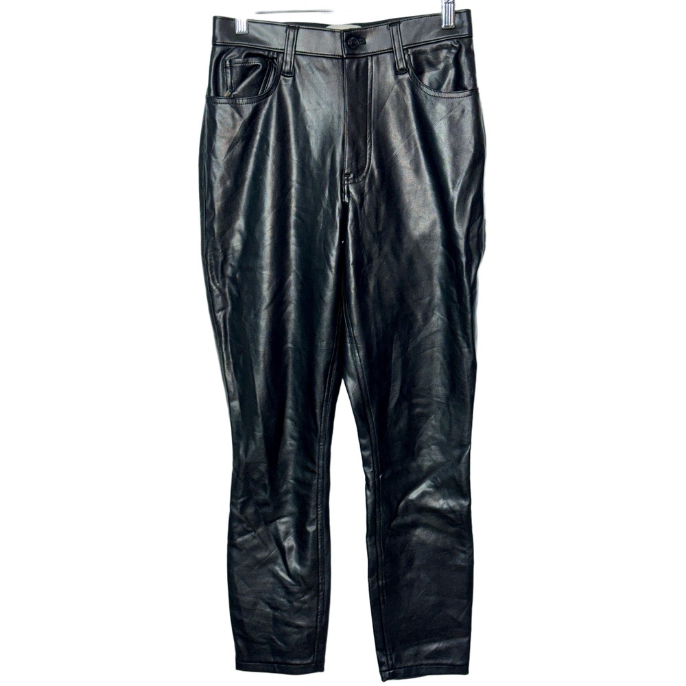 Abercrombie & Fitch Curve Love Skinny High Rise Black Vegan Leather Pant Sz 27 4